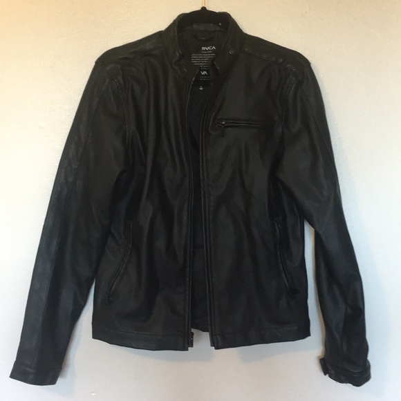 rvca leather jacket